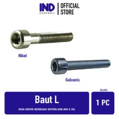 1 PC IND Onderdil Baut L Bisa Untuk Berbagai Keperluan M6 x 35 Bolt Baud Baudd Nikel Galvanis