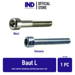 1 PC IND Onderdil Baut L Bisa Untuk Berbagai Keperluan M6 x 40 Bolt Baud Baudd Nikel Galvanis