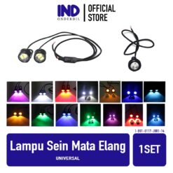 Lampu Sein-Sen Mata Elang 3 LED-Mata  Depan Belakang Strobo-Kedap-Kedip Flash-Blitz 1 Set Putih-Hijau-Kuning-Merah-Biru-Pink
