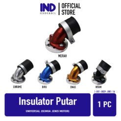 Insulator Putar Universal Semua Jenis Motor Manipul Intake Manifold Intek Leher Angsa Mutar Miring Variasi PE 24 26 28 Merah Chrome Biru Emas Hitam