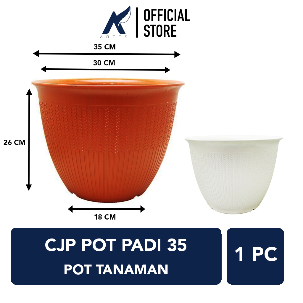 CJP POT PADI 35 Tanaman-Tumbuhan-Bunga-dll Plastik Diameter Atas 35 cm