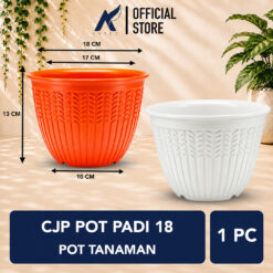 CJP POT PADI 18 Tanaman-Tumbuhan-Bunga-dll Plastik Diameter Atas 18 cm