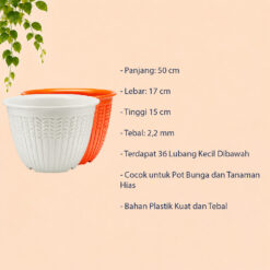 CJP POT PADI 18 Tanaman-Tumbuhan-Bunga-dll Plastik Diameter Atas 18 cm - Gambar 4
