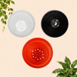 Alternative view of POT SUPER PIRUS 25 Tumbuhan Hias Bunga Batu Tirus Plastik Tebal dll Model Tawon Putih Cokelat Hitam Diameter atas 25 cm