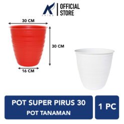 POT SUPER PIRUS 30 Tanaman-Tumbuhan Hias-Bunga-dll Plastik Hitam-Putih-Merah Bata Diameter Atas 30 cm-centi