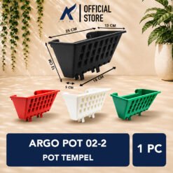 BUDI JAYA ARGO POT 02-2 Tanaman Gantung-Tempel Dinding Hitam-Putih-Cokelat
