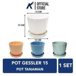 GESSLER POT TWIST 15 TATAKAN ITALI 15 Tanaman Bunga Hias Putih Biru Peach Tosca
