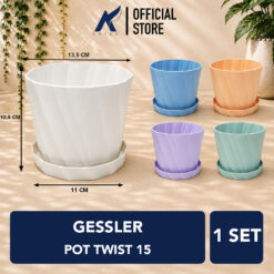 GESSLER POT TWIST 15 TATAKAN ITALI 15 Tanaman Bunga Hias Putih Biru Peach Tosca Lavender