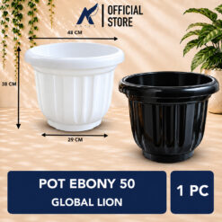 GLOBAL LION-GL EBONY POT 50 Plastik Tanaman Diameter 48 cm Hitam