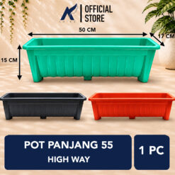 HIGH WAY POT PJG 55 Panjang Tanaman-Bunga Hijau-Hitam