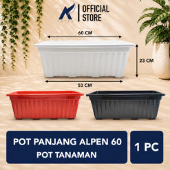 GOL POT PANJANG ALPEN 60 Tanaman Tumbuhan Hias Bunga dll Warna Merah Bata Putih Hitam Panjang Atas 60 cm