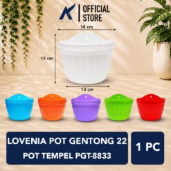 LOVENIA POT TEMPEL GENTONG 22 Dinding-Tembok Tanaman-Tumbuhan Hias-Bunga Diameter 18 cm Putih-Biru-Oranye-Orange-Ungu-Hijau-Ijo PGT-8833