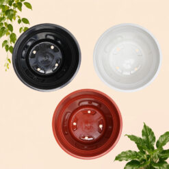 Alternative view of BJP BIBIT 20 Pot Tanaman Tumbuhan Hias Bunga Plastik Warna Merah Bata Putih Hitam Diameter 20 cm