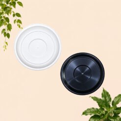 Alternative view of ARTES ALAS POT 18 CM Tatakan Pot Tanaman Hias-Bunga-dll Plastik Diameter Bawah 13 cm Putih-Hitam