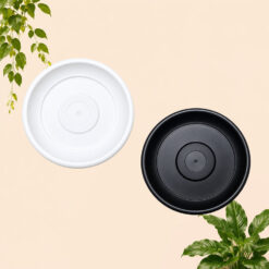 ARTES ALAS POT 18 CM Tatakan Pot Tanaman Hias-Bunga-dll Plastik Diameter Bawah 13 cm Putih-Hitam - Gambar 3