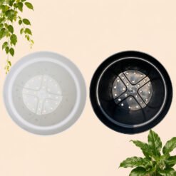 Alternative view of POT KOPENG 35 Tumbuhan Hias Bunga Batu Plastik Tebal dll Putih HItam Diameter atas 35 Cm