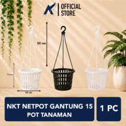 NKT NETPOT GANTUNG 15 Pot Tanaman Taneman Tumbuhan Bunga Anggrek Hidroponik Plastik Bening Diameter