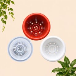 Alternative view of YOGAP POT 15 Plastik Tanaman Hias-Bunga-Daun Tebal Coklat-Putih