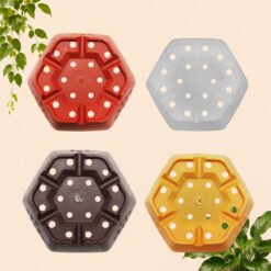 Alternative view of YOGAP 15 SEGI 6 Pot Tanaman Tumbuhan Bunga Sukulen Plasik Putih Merah Bata Coklat Kuning 15 cm centi meter