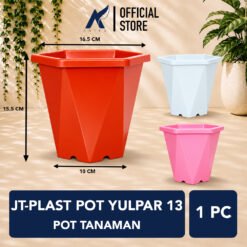 JT-PLAST POT YULPAR 13 DIAMOND HEXAGON Tanaman Diameter Atas 16.5 cm