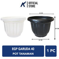EGP GARUDA 40 Pot Tanaman Tumbuhan Bunga Pohon Besar Jumbo Diameter 40 cm Centi Meter Hitam Putih