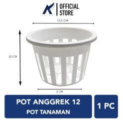 Pot Anggrek 12 Tanaman Tumbuhan Bunga Daun Hias Plastik Putih