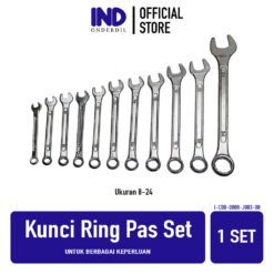 Kunci Ring Pas Set 11 Pcs Biji 8-24 Untuk Berbagai Keperluan Alat Perkakas Petukangan Open End Wranch 8 9 10 11 12 13 14 15 17 19 24