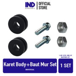 Karet Body + Baut Mur Universal M8x18 Bulat Ring Bosh Bodi Grommet Gromet Tutup Bos Aki Acu Accu
