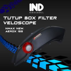 Tutup Box Filter Veloscope NMAX New 2020 & Aerox 155 2021 Cover Velocity Tameng Penutup Saringan Udara Boks Rapat Tertutup Bolong Pelindung Bok Light Premium Black Carbon Karbon Hitam Merah Biru Emas Silver