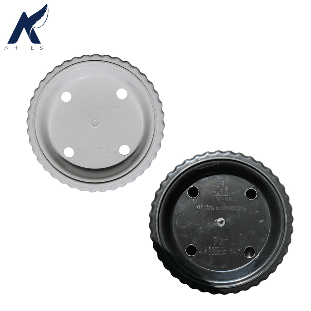 BUDI JAYA PLASTIK POT JASMINE 241 BJP Bunga Tanaman Tumbuhan Tinggi Diameter 24 cm Putih Hitam - Gambar 3