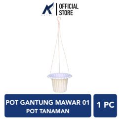 BUDI JAYA PLASTIK POT GANTUNG MAWAR 01 BJP Bunga Tanaman Tumbuhan Diameter 20 Cm Putih