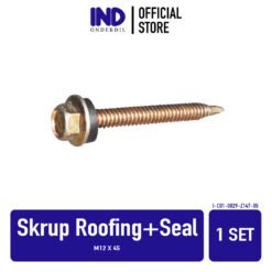 1 PC Skrup Roofing + Seal M12 x 45 Sekrup Baut Baud Baudd SDS Karet Drilling Dril Rufing Baja Ringan Atap 12mm x 45mm 12 45 mm m 12 m12x45