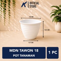 MDN TAWON 18 POT TANAMAN Diameter atas 18 cm centimeter Putih