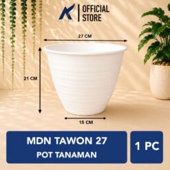 MDN TAWON 27 POT TANAMAN Tumbuhan Hias Bunga Bulat Diameter atas 27 cm centimeter Putih