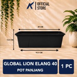 GLOBAL LION SEGIEMPAT ELANG 40 POT PANJANG Tanaman Tumbuhan Segi Empat Hias Bunga dll Panjang 49 cm Centi meter Hitam