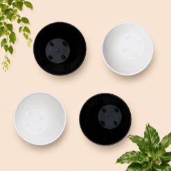 Alternative view of BUDI JAYA PLASTIK POT GUCIKU 40 43 Bunga Tanaman Tumbuhan BJP Model Keramik Polos Glossy Tebal Kuat + Roda Bawah Diameter 40 43 cm Hitam Putih