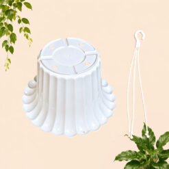 Alternative view of BUDI JAYA PLASTIK POT GANTUNG MAWAR 01 BJP Bunga Tanaman Tumbuhan  Diameter 20 Cm Putih