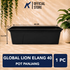 GLOBAL LION SEGIEMPAT ELANG 40 POT PANJANG Tanaman Tumbuhan Segi Empat Hias Bunga dll Panjang 48 cm Centi meter Hitam