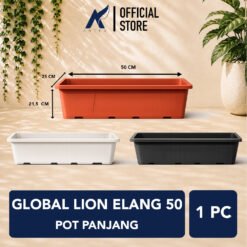 GLOBAL LION SEGI EMPAT ELANG 50 POT PANJANG Tanaman Tumbuhan Hias Segi Empat Bunga dll Panjang 50 cm Centi meter Hitam Cokelat Putih