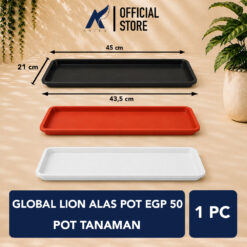 GLOBAL LION ALAS POT EGP 50  ALAS POT Tatakan Tatak Tumbuhan Bunga Plastik Diameter 45 cm Centi meter Cokelat Putih