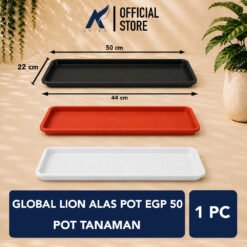 GLOBAL LION ALAS POT EGP 50  ALAS POT Tatakan Tatak Tumbuhan Bunga Plastik Diameter 50 cm Centi meter Cokelat Putih
