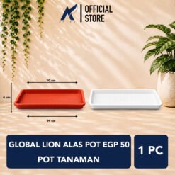 GLOBAL LION ALAS POT EGP 50  ALAS POT Tatakan Tatak Tumbuhan Bunga Plastik Diameter 50 cm Centi meter Cokelat Putih