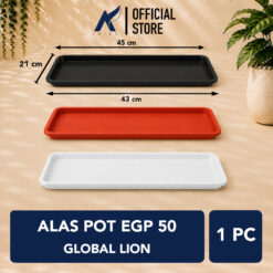 GLOBAL LION ALAS POT EGP 50  ALAS POT Tatakan Tatak Tumbuhan Bunga Plastik Diameter 45 cm Centi meter Cokelat Putih
