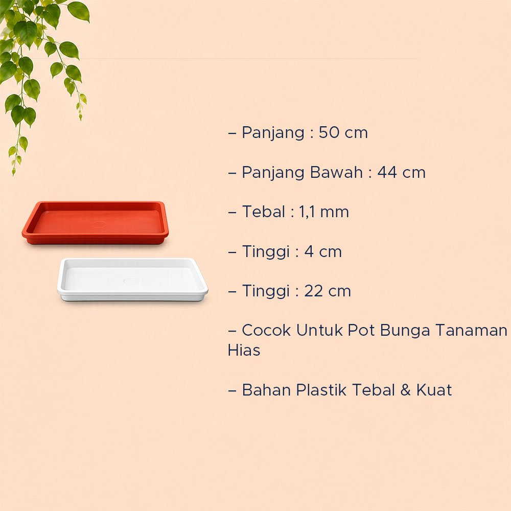 GLOBAL LION ALAS POT EGP 50 ALAS POT Tatakan Tatak Tumbuhan Bunga Plastik Diameter 50 cm Centi meter Cokelat Putih - Gambar 4