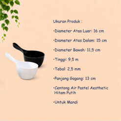 LOVENIA CLEAN GAYUNG MANDI Centong Air Pastel Aesthetic Estetik Hitam Putih - Gambar 4