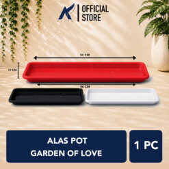 GARDEN OF LOVE ALAS POT ALPEN 50 Tatakan Tatak Tanaman Plastik Panjang 47,5 cm centimeter Putih Merah Bata Hitam