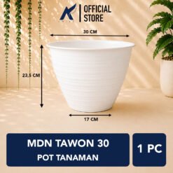 MDN TAWON 30 POT TANAMAN Tumbuhan Hias Bunga Bulat Diameter atas 30 cm centimeter Putih