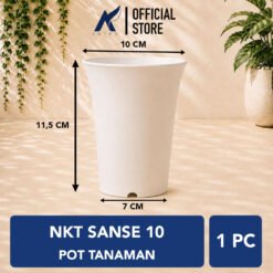 NKT SANSE 10 POT TANAMAN Tumbuhan Hias Bunga Sukulen Kaktus dll Diameter Atas 10 cm centi meter Putih