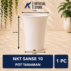 NKT SANSE 10 POT TANAMAN Tumbuhan Hias Bunga Sukulen Kaktus dll Diameter Atas 9 cm centi meter Putih