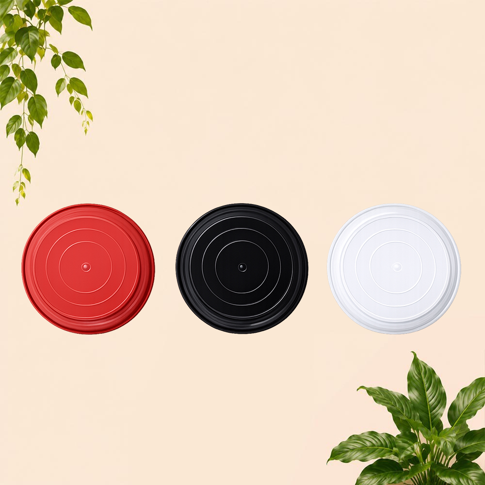 NKT ALAS POT 15 POT TANAMAN Tatakan Tatak Tumbuhan Bunga Plastik Diameter 12.1 cm Centi meter Merah Bata Hitam Putih - Gambar 3